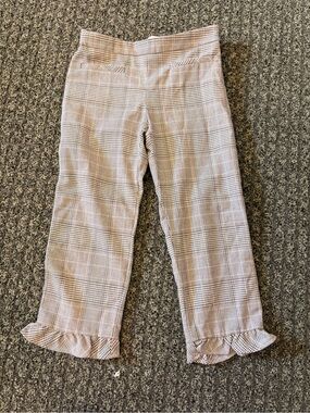 Zara Girls Plaid Ruffle Hem Pants Size 5Y (110 cm)